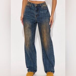 Washed Indigo Wide-Leg Women’s Jeans